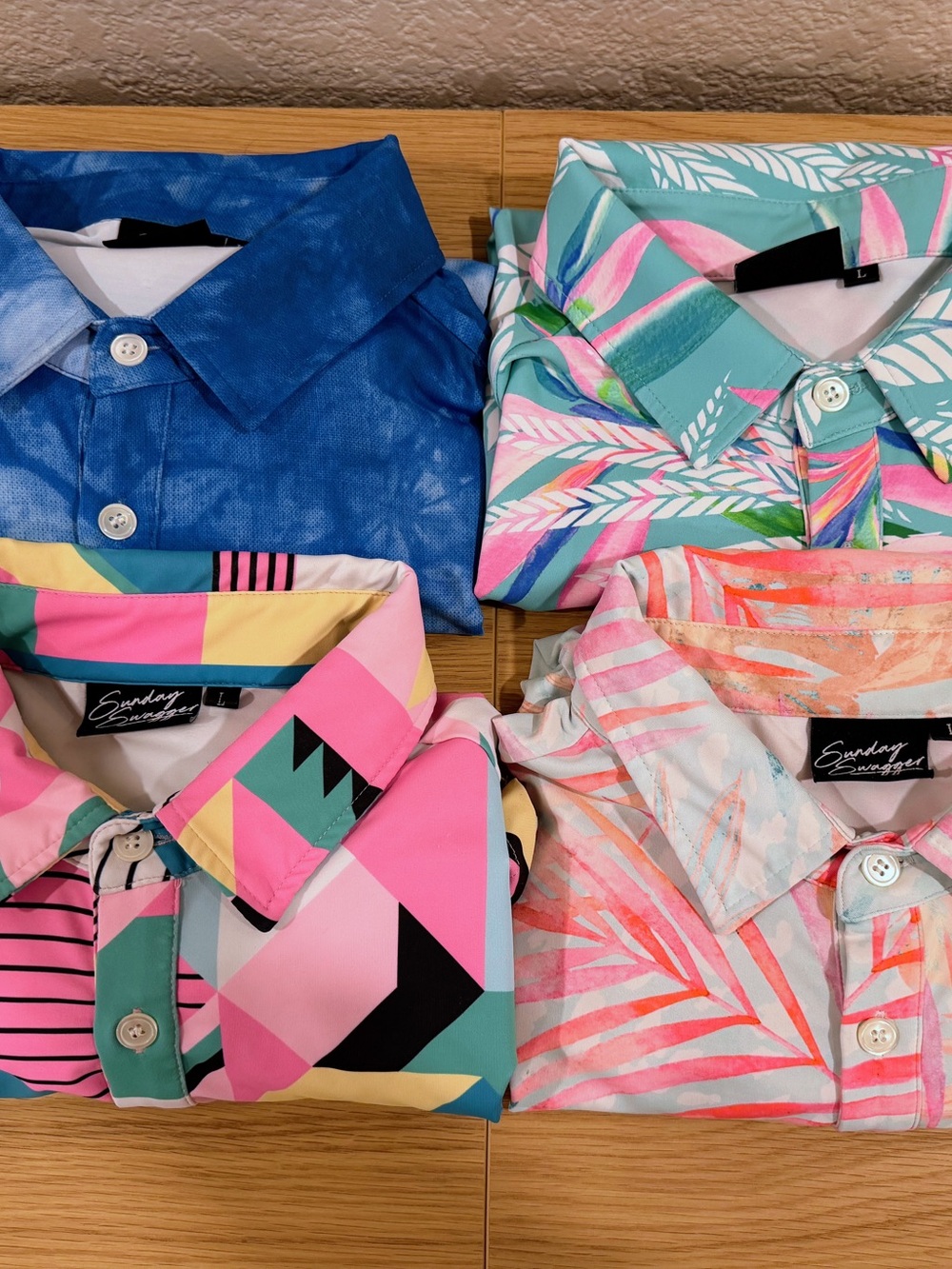 Sunday Swagger Lot of 4 Golf Polo Shirts Mens Large ✨Like New